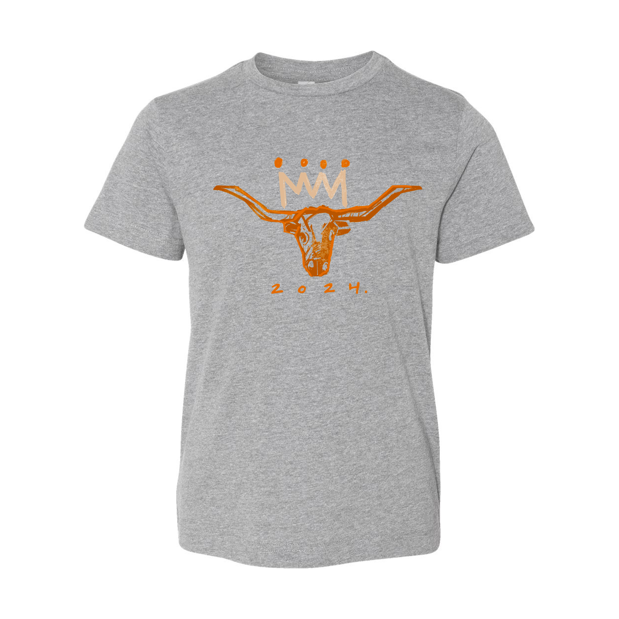 Burnt Orange x White Longhorn Youth T-Shirt