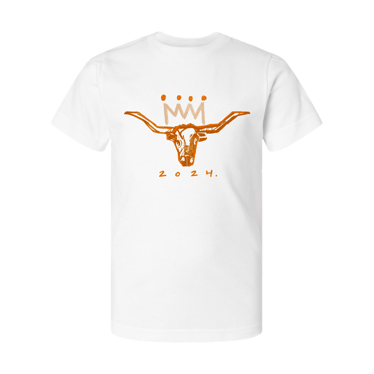 Burnt Orange x White Longhorn Youth T-Shirt